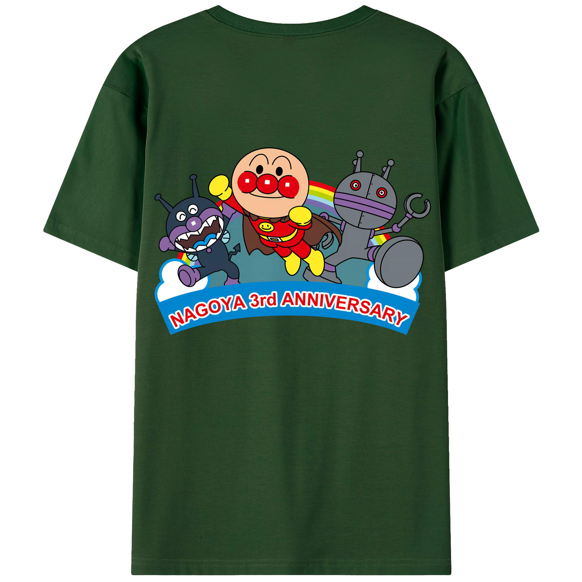 （画像用） アンパンマン Anpanman 綿100％半袖Tシャツ（背面プリント）